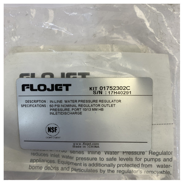 Flojet tryckregulator 50 PSI - 10/13mm slanganslutning 