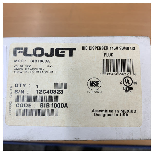 Flojet SW40 Torba-İçinde-Kutu İçecek Dağıtım Pompası 115V - BIB1000A 