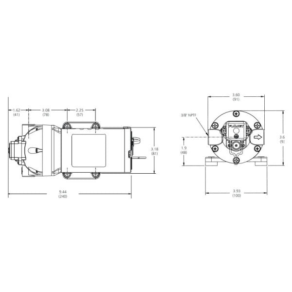 Flojet R3811343A Pompa a membrana Triplex - pompa automatica per acqua marina 24V 
