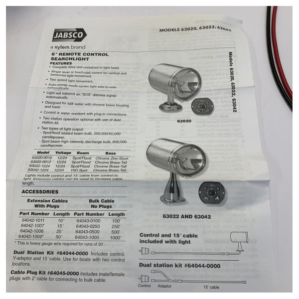 Jabsco Marine Spotlight 6\" Krom 12/24V Spot-Flod Ytmontering - 63022-0012 