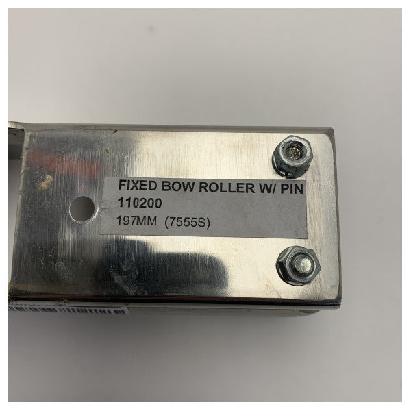 Vetus 110200 Fixed Bow Roller with Stopper 197 mm Stainless Steel