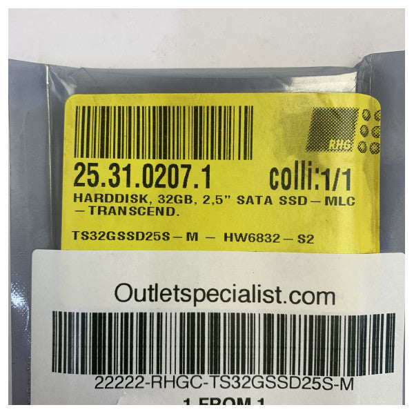 Transcend 32GB 2.5\" SATA SSD MLC Internal Solid State Drive TS32GSSD25S-M 