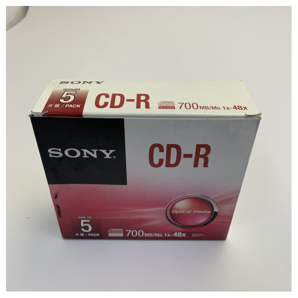 Sony CD-R 700MB 80min 48X optiska medier - 5-pack Slim Jewel Case CDQ80SJ 