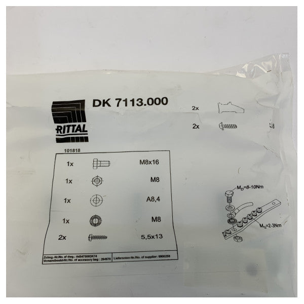Rittal DK 7113.000 Earth Rail 450mm 200A Horizontal Copper Busbar