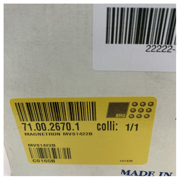 Furuno MVS1422B magnetrón X-Band de 6 kW 9380-9440 MHz, componente de radar marino 
