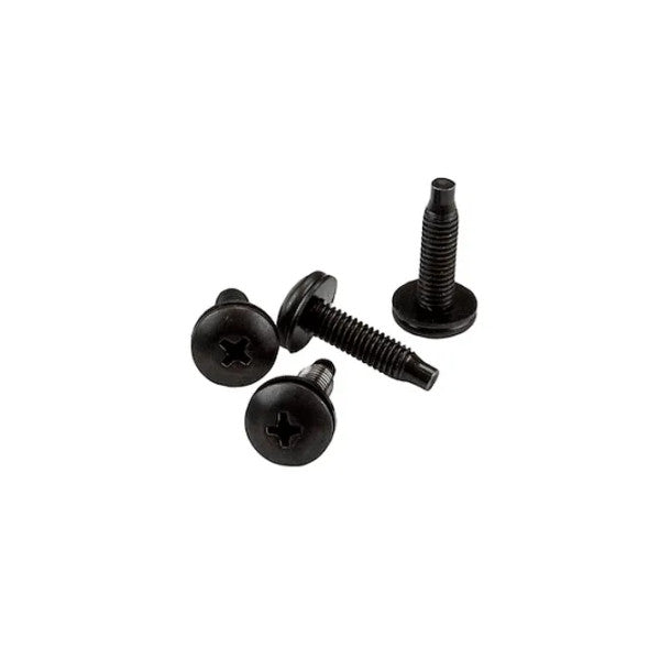Tornillos para rack Phillips Truss Head con arandelas HP 10-32 x 3/4 pulgada - recubiertos en negro, paquete de 100 