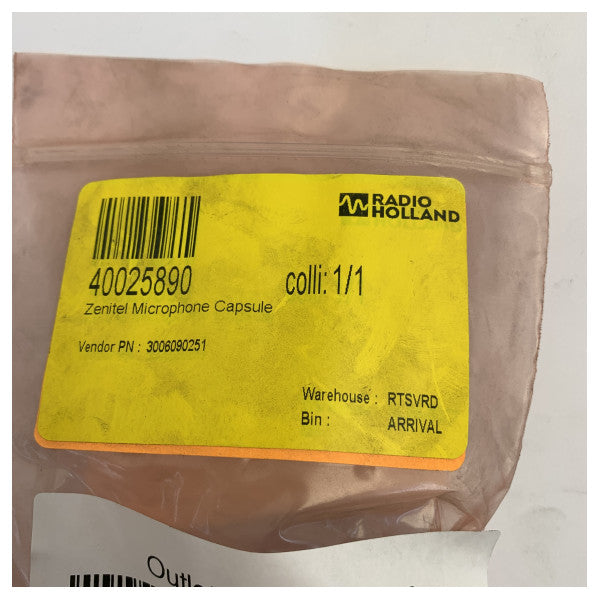 Cápsula de microfone Zenitel para auscultador marítimo - 66A1941 62A1938 