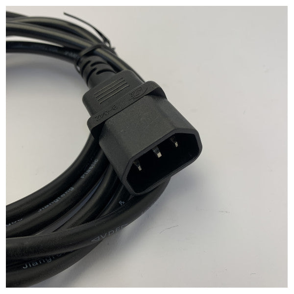 電源ケーブル H05VV-F C14 - C15 - 3x0.75mm² 250V/6A - 2m 延長コード 