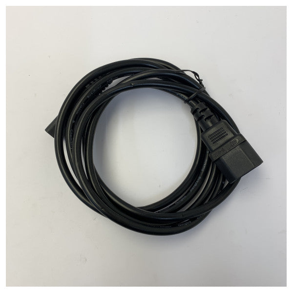 Strømkabel H05VV-F C14 til C15 - 3x0,75 mm² 250V/6A - 2 m forlængerledning 