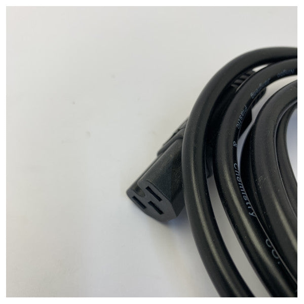 Strømkabel H05VV-F C14 til C15 - 3x0,75 mm² 250V/6A - 2 m forlængerledning 