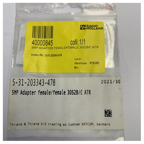 Cobham SATCOM SMP adapter RF żeński do żeńskiego 3052B/C ATR morski satelitarny 