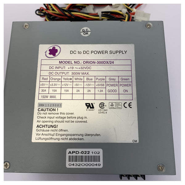 Orion 300DX/24 ATX DC/DC strømforsyning 300W 24VDC til 12V/2A - Industriel marine 