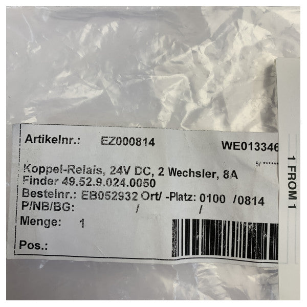 Finder Electrical Relay and Socket EZ000814 - Marine Grade Plug-in Relay 