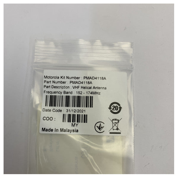 Motorola PMAD4118A VHF Helical Antenna 152-174MHz for DP2000 DP4000 Series