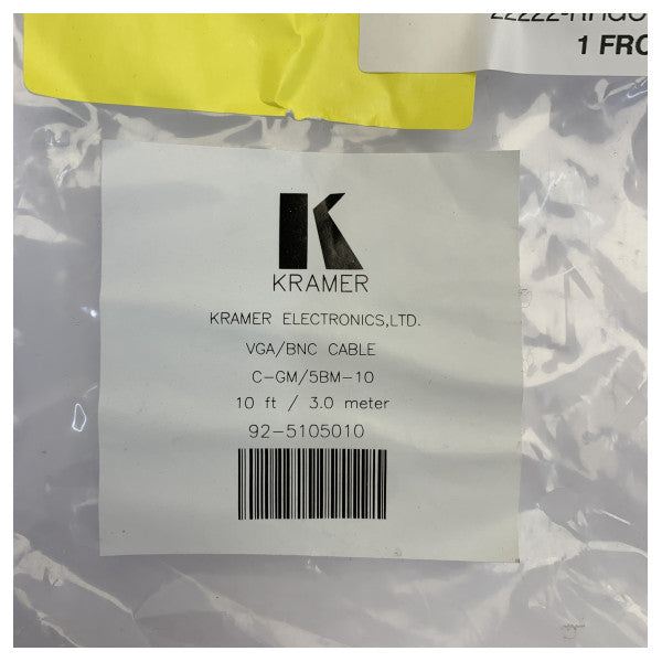 Kramer 92-5105010 VGA til BNC-kabel - profesjonell marine-grade videokontakt 