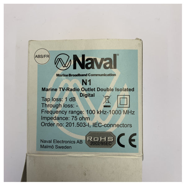 Plaque de finition Naval N1-IEC pour prise TV-radio marine - blanc cassé 