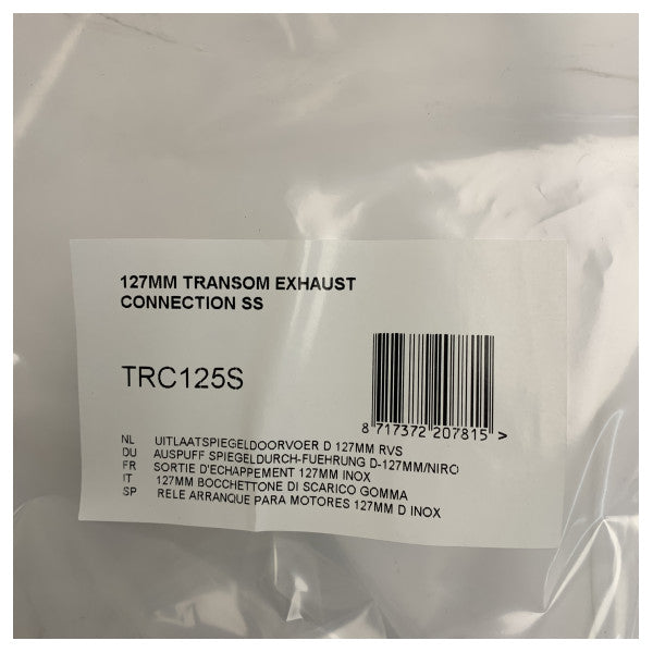 Vetus TRC125S Stainless Steel Marine Exhaust Thru-Hull 127mm Durable Mirror Fitting