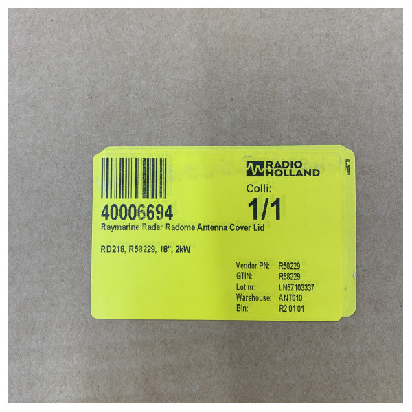 Raymarine RD218 18-il pulzier 2kW Radome tal-Radar Kopertura tal-Antenna Għatu R58229 - Ġdid 