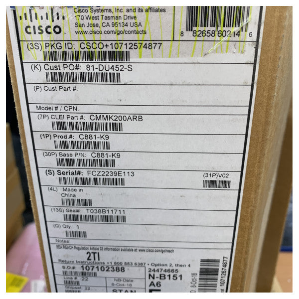 CISCO C881-K9 - Cisco 880 Series Integrated Services Routers 