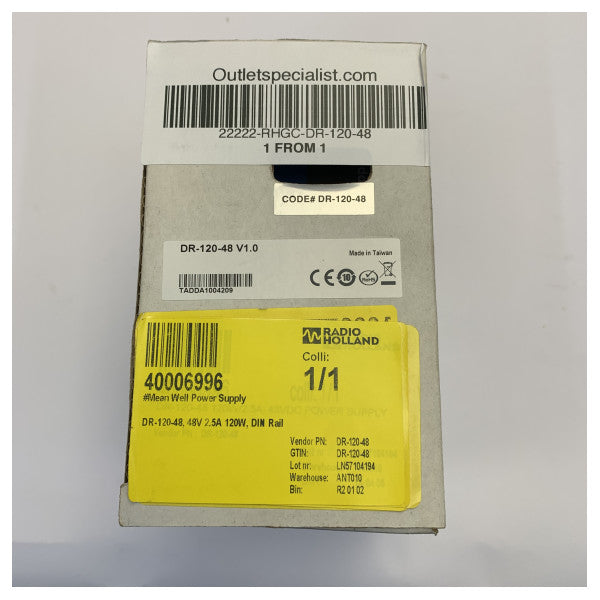 Moxa Mean Well DR-120-48 DIN Rail Power Supply 48V 2.5A 120W Industrial PSU