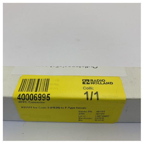 Conector coaxial PPC H011FF para Coax-3 FB20 para F fêmea 