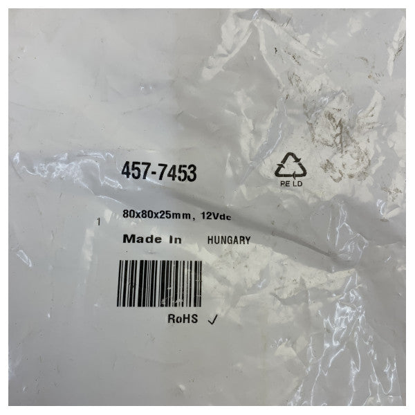 Ebm-papst 8412NH Axial Fan 12VDC 80x80x25mm 79m³/h 2.1W