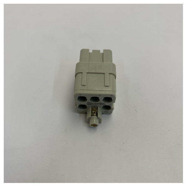 Harting Han Q Series hunstik indsats til heavy duty-strømkonnektor, 6-polet, 16A 250V 