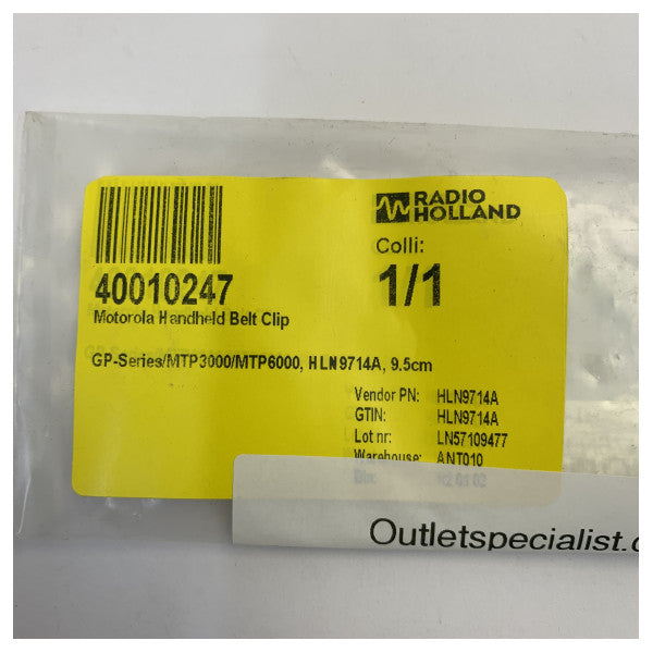 Clip para cinturón Motorola HLN9714A de 2,5 pulgadas para radios GP-Series MTP3000 MTP6000 