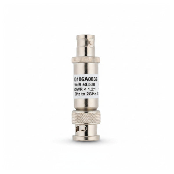 Telegärtner RF-vaimennin BNC uros/naaras 10 dB 50 Ω 2 GHz 0,5 W - J01006A0836 