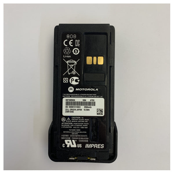 Motorola NNTN8560A IMPRES Li-ion -akku 2500mAh IP67 TIA4950 kaksisuuntaisille radiopuhelimille 