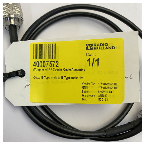 Amphenol RF Câble coaxial assemblé N mâle vers N mâle 1 m - 175101-19-M1 