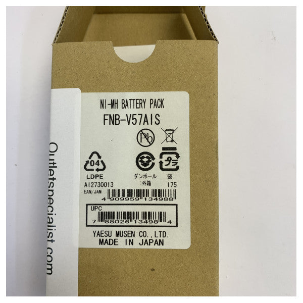 Batteria NiCD Vertex FNB-V57IS per radio marina HX370SAS 7,2V 1100mAh 