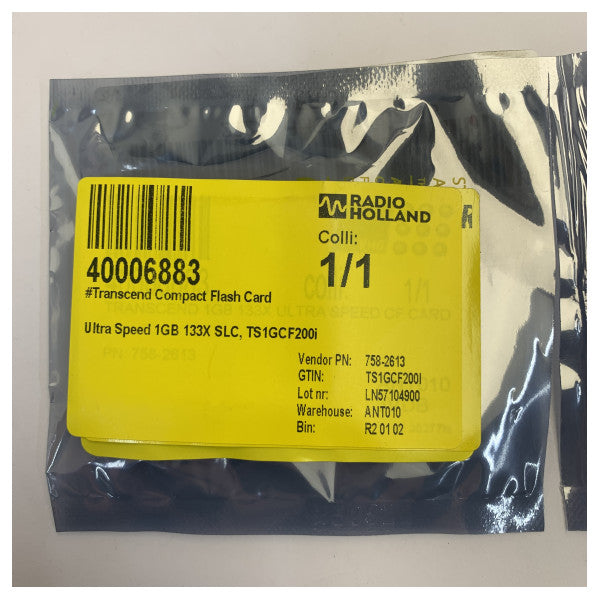 Transcend Tarjeta CompactFlash de 1GB 133X SLC grado industrial TS1GCF200i 