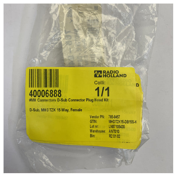 MH Connectors MHDTZK Kit de cobertura para ficha conectora fêmea D-Sub de 15 vias 