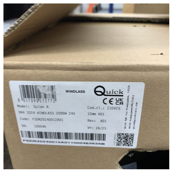 Quick Dylan DR4 2000W 12/13mm ankarspel i rostfritt stål, elektriskt 24V - FSDR20240012A01 