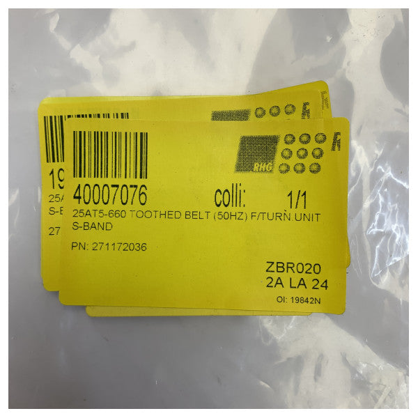 SAM Electronics S-Band Radar Toothed Belt 25AT5-660 for ATLAS GR3018 Turning Uni