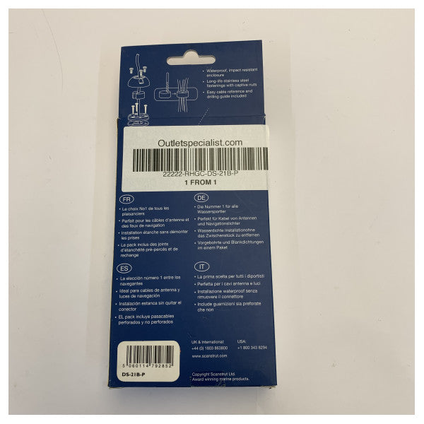 Scanstrut DS21B-P Dikey Kablo Contası IP68 21 mm çapında Su Geçirmez Yat Güverte Rakoru 