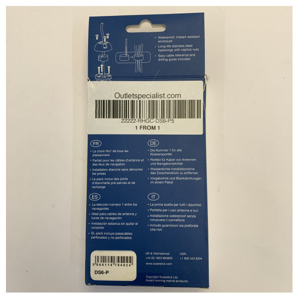 Scanstrut DS6-P Siġill Vertikali tal-Cable 2mm sa 6mm 
