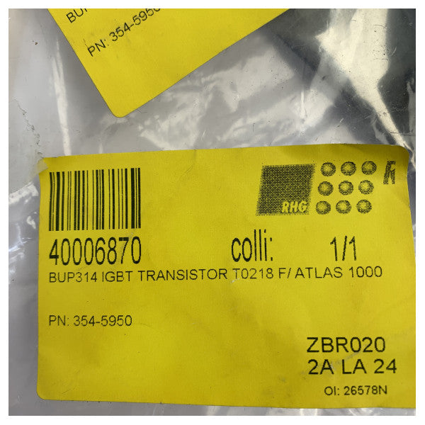 Infineon BUP314 IGBT Transistörü 1200V 52A TO-218 Atlas 1000 Deniz Sistemleri için 