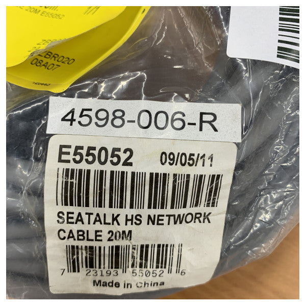 Cabo de rede Raymarine SeaTalk HS 20 m E55052 para ecrãs da série E/C/G 