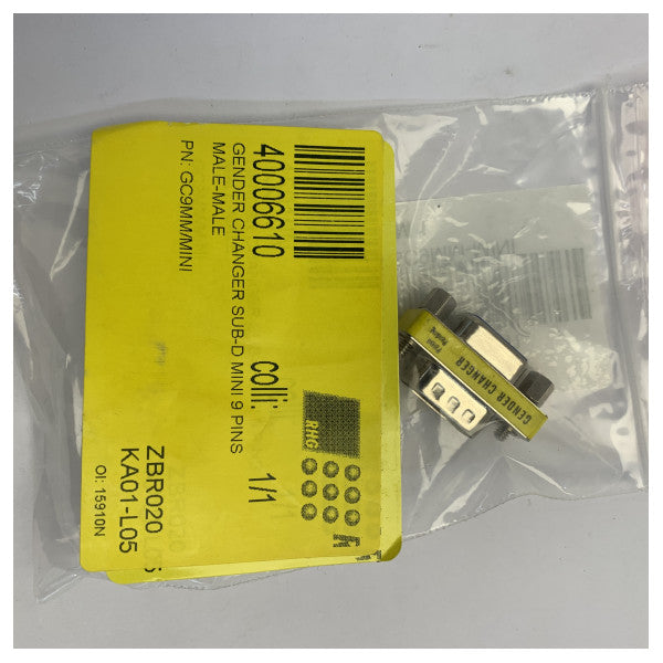 DB9 męski-męski mini zmieniacz płci, złączka GC9MM-MINI, adapter szeregowy RS232 