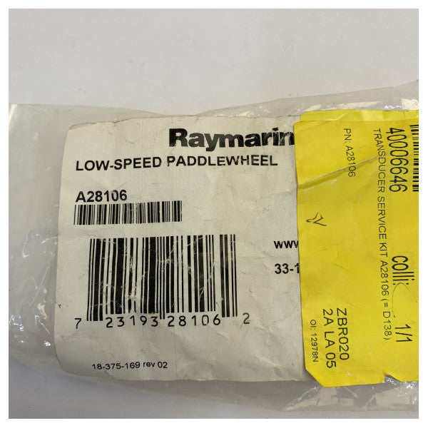 Raymarine A28106 Lavhastighets-padlehjulsett D-004-900 reparasjon av maritim hastighetssensor 