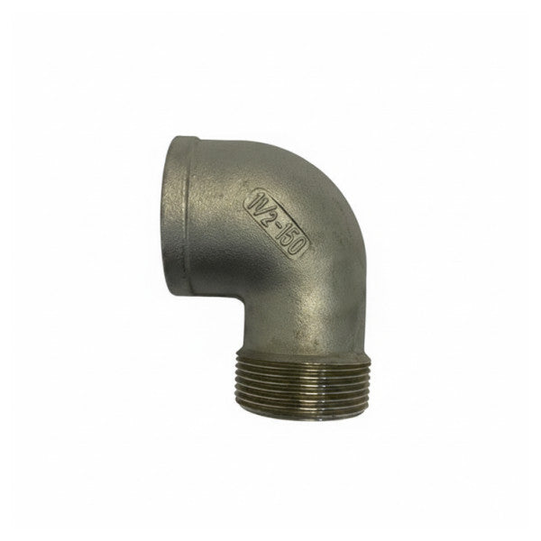 Codo macho-hembra de acero inoxidable 316 Osculati de 90 grados 1 1/2 pulgadas 17.124.06 