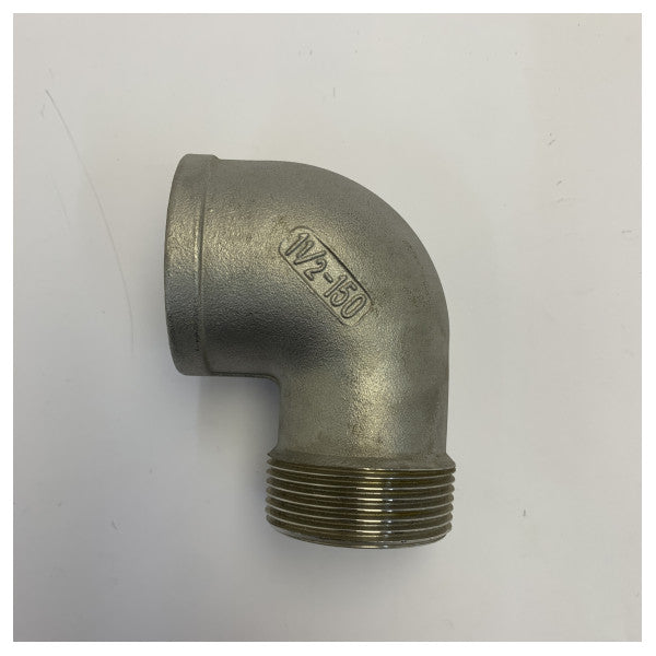 Codo macho-hembra de acero inoxidable 316 Osculati de 90 grados 1 1/2 pulgadas 17.124.06 