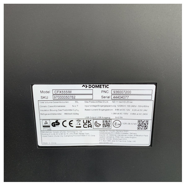 Dometic CFX5 55 IM Glacière à compresseur 55 L refroidie 12/24/230 V - 97000050762 