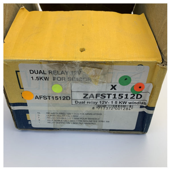 VETUS doble relé 12 Volt/1500 Watt terminales M8 