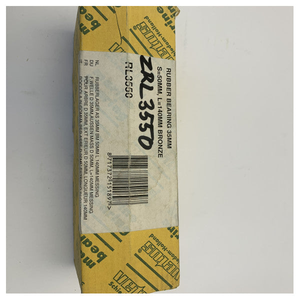 VETUS wassergeschmiertes Gummilager mit Messing-Außenmantel 35mm x 50mm x 140mm RL3550 