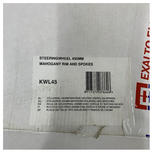 Ratt med mahogni-kant og eiker, 450 mm Vetus KWL45 