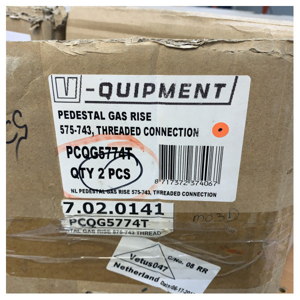 Vetus PCQG5774T pata de silla de posicionamiento rápido con resorte de gas 570-740 mm 