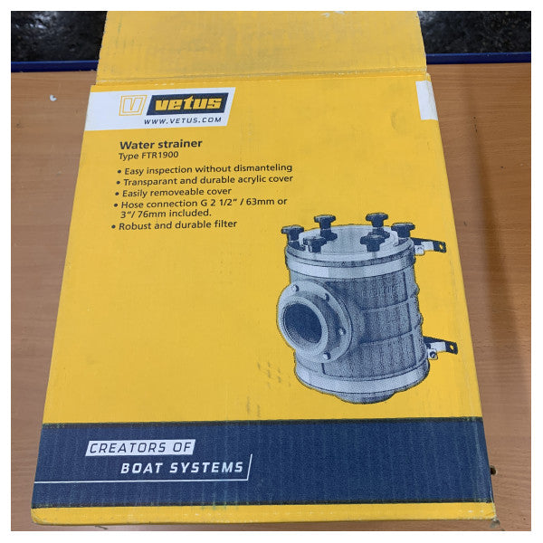 Vetus FTR190076 Coolant filter G3 for 76mm hose 820LPM 